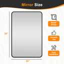 Delma Bathroom Vanity Mirror, Black Framed Bathroom Mirror for Over Sink, High-Definition Bathroom Mirror, Versatile Bathroom Vanity Mirror, Hangs Horizontally or Vertically(30x20, Black)