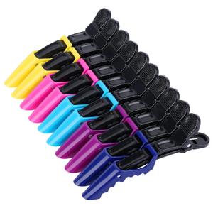 HH&LL Hair Clips for Women Wide Teeth & Double-Hinged Design Alligator Styling Sectioning Clips of Professional Hair Salon Quality - 10 Pack (Mixing)