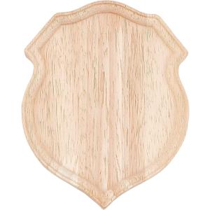 FINGERINSPIRE Nature Wood Plaque Unfinished Wooden Plaque 4.7x5.9x0.7 inch Shield Shape Wood Decoration Plaque Blank Wooden DIY Plaques Wooden Natural Signboards for DIY Projects or Home Wall Decor