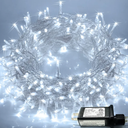 JMEXSUSS 300 LED Christmas Lights Clear Wire, 8 Modes White Christmas String Lights for Tree, Christmas Tree Lights Indoor Outdoor Plug in for Party Wedding Christmas Decorations