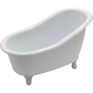 Bathtub Soap Dish Decor, Used As Bathroom Soap Dish Container, Makeup Accessories/Jewelry Organizer, Planter Pot, Doll& Hamster Shower Bathtub, for Candy, Small Toy, Kitchen Sponge Holder Box (Large)