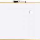 U Brands Monthly Calendar Magnetic Dry Erase White Board, Gold Aluminum Frame, 16" x 20" (6710U00-01)