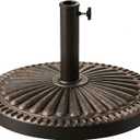 T&Jero 40 lb Round Heavy Duty Patio Market Table Umbrella Base Stand Weight for Outdoor, Bronze
