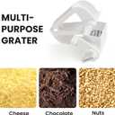 Cheese Grater with Handle, Rotary Cheese Grater,Vegetable, Chocolate, Hard Cheese & Nut Grater,White