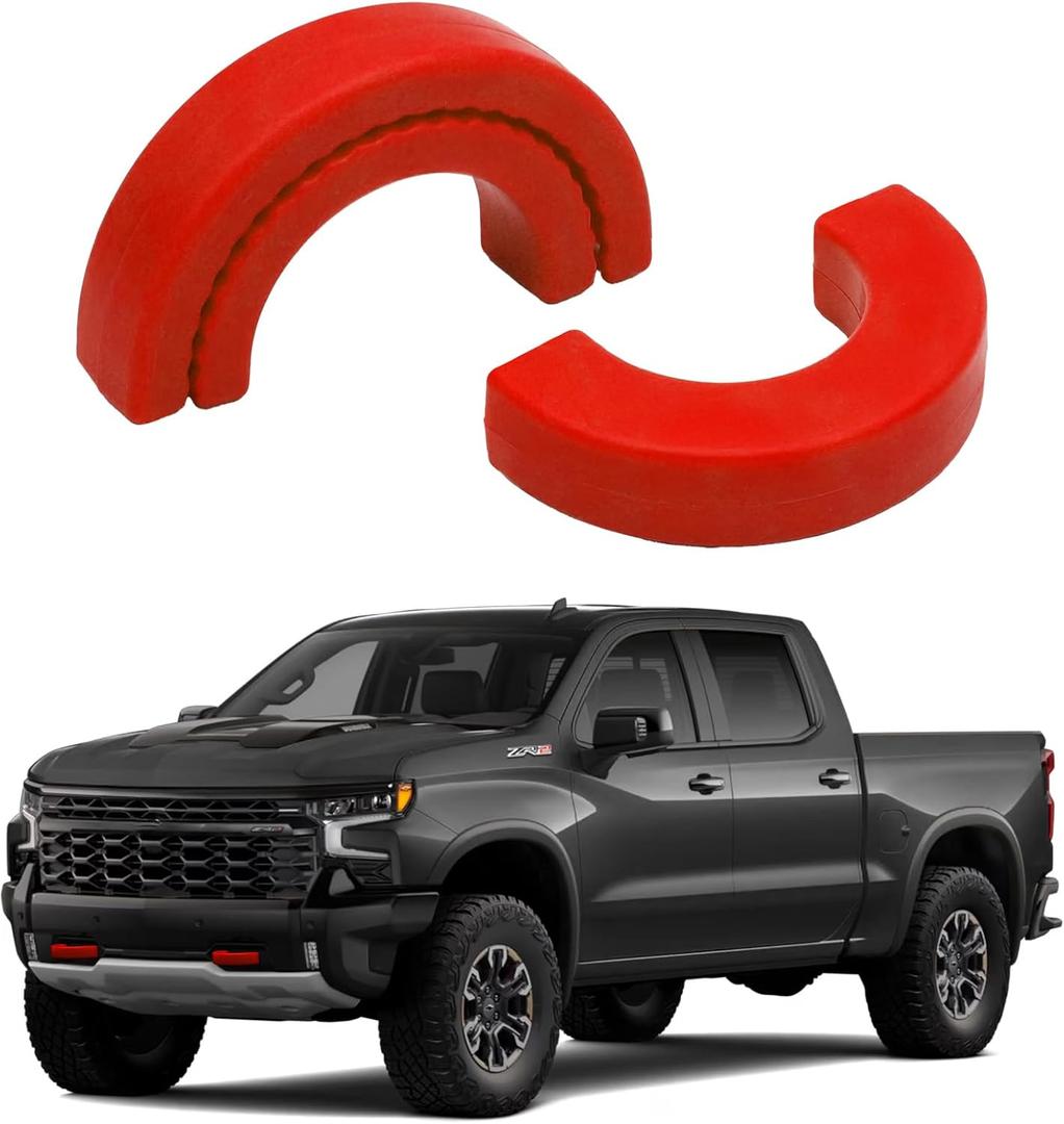 Tow Hook Covers for Chevrolet Silverado 1500 2007-2025 Custom Design Compatible Trailer Hitch Cover with Chevrolet Accessories (red)