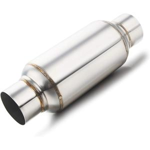 LCGP 2.5'' Inlet & Outlet Universal Muffler, 11.5'' Overall Length Stainless Steel Resonator