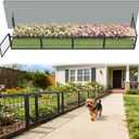 FXW Garden Fence Outdoor for The Yard – 17in(H) x 14.7ft(L) Heavy Duty Metal Animal Barrier for Dog, No Dig Decorative Dog Fence, 6 Panels, Black