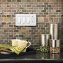 Lutron Claro Light Switch Cover Plate, 4 Gang Wallplate, for Decorator Light Switches, Rocker Light Switch Cover, Outlet Cover, Screwless Switch Plate Cover, Gloss, CW-4-WH, White (1 Pack)