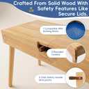 Roslim Lego Table for Toddlers, 2-in-1 Wooden Activity Kids Desk – Flip-Open Design for Everyday Writing & Drawing, Converts to Building Block Table with Storage, Gift for Boys Girls, Oak, 17.1"D x 35.4"W x 19.8"H