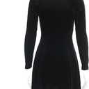 TSMNZMU Gothic Lolita Dress Velvet Long Sleeve Vintage Vampire Dresses Punk Grunge Witchy Dress Emo Alt Fairy Dress (Black, XXL)