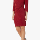 Jessica Howard Womens Mini Knit Lined Casual Long Sleeve Daytime Dress, 20 W