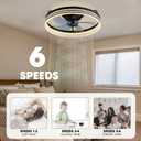 LUDOMIDE Smart Ceiling Fan with Lights and Alexa/Google Assistant/APP Control, 20" Low Profile Fan with 6 Speeds, for Bedroom, Living Room, Patio