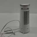 Comfort Zone 12 inch Oscillating Bedroom Fan, Desktop Tower Fan with Electronic Touch Switches, 2 Speed Ultra Slim Design with Carry Handle, Bladeless Stand Fan for Office, White