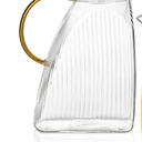 1-Pack Glass Pitcher with Lid 60OZ, Vertical Stripe Leakproof Water Pitcher for Fridge - Borosilicate Beverage Jug for Iced Tea, Juice, Infused Water