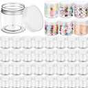 eBoot 150 Piece 2 Oz Plastic Container Jars with Lids Round Clear Cosmetic Empty Clear Plastic Jars for Lotion, Cream, Makeup, Eye Shadow, Rhinestone, Samples, Pot, Travel Storage(2 Oz)