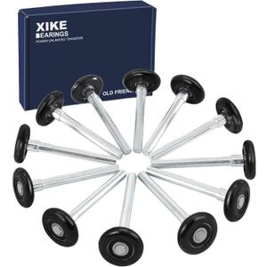 XiKe 12 Pack Black 2" Nylon Garage Door Roller 4" Stem, Quiet/Durable and High Load, Use 6200-2RS Double Seals Precision Bearings.