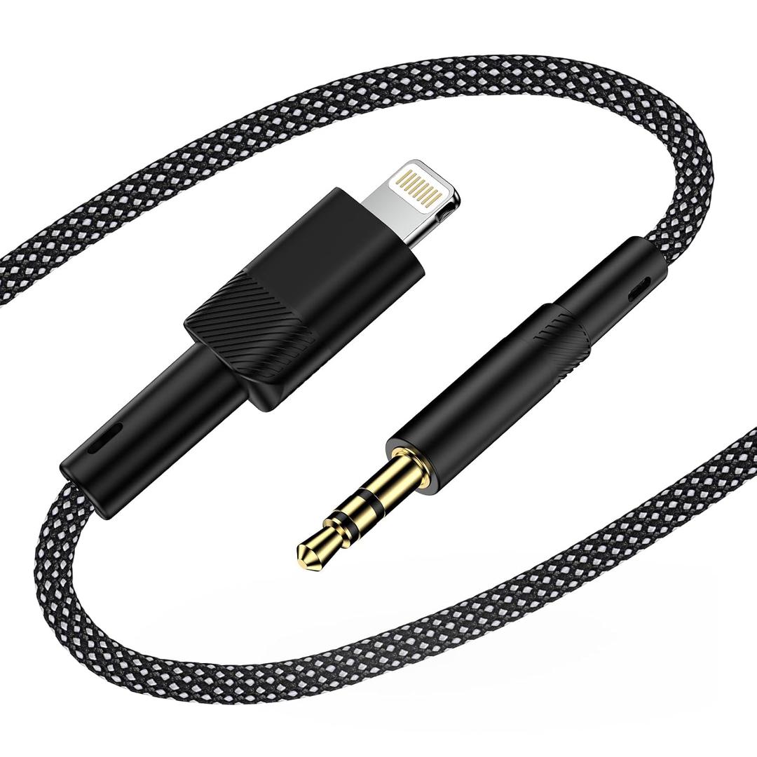 Aux Cable for iPhone 14 Pro Max 14 Plus 13 13 Pro Max 13 Plus 12 12 Mini 11 Pro Max Mini XR XS 8 iPad,Lightning to 3.5mm headphone Jack Male Aux Audio Cord 6FT for Car Stereo Home Speaker Headphone