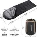 3-4 Season Sleeping Bag for Adults & Kids, Lightweight Warm Cold Weather Camping Bag with Waterproof Compression Sack Portable for Hiking, Backpacking, Traveling & Outdoor Adventures