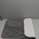 Soft Microfiber Bathroom Rugs, 17 x 24 Inches Non Slip Bath Mat for Door, Bathroom & Bedroom with Water Absorbent, Machine Washable (Gray) (Grey)