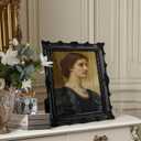 8x10 inch Vintage Photo Frame,Black White Pink Wood Gold Color Hand-Crafted Resin Picture Frame with Easel & Hook, Home Dcor for Tabletop Wall Hanging Rahmen Photo Frame (Black)