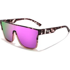 FEISEDY Sunglasses for Women Men, Fashion Mirrored Single Lens, Driving Beach Sunnies UV400 Shades B2996