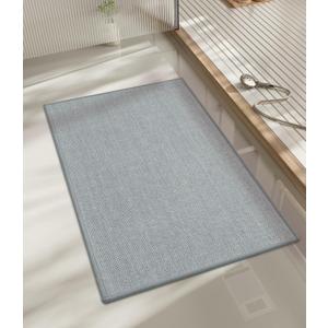 chakme Bathroom Rugs Mat 32x17, Ultra Thin Non Slip Bath Mat Quick Dry Absorbent Bath Mat for Bathroom Floor, (Light Grey, 32"x17")