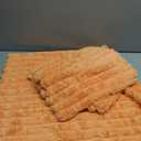 MOSAYT Fall Faux Fur Throw Pillow Covers 20x20, Set of 2, Plush Velvet Soft Pillow Case,Fluffy Striped Decorative Couch Pillow Covers for Sofa, Bedroom, Living Room(Orange)