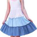 FYMNSI Toddler Little Girls Rainbow Twirly Skater Dress Baby Kids Back to School Dress Summer Casual Tea Party Beach Sundress