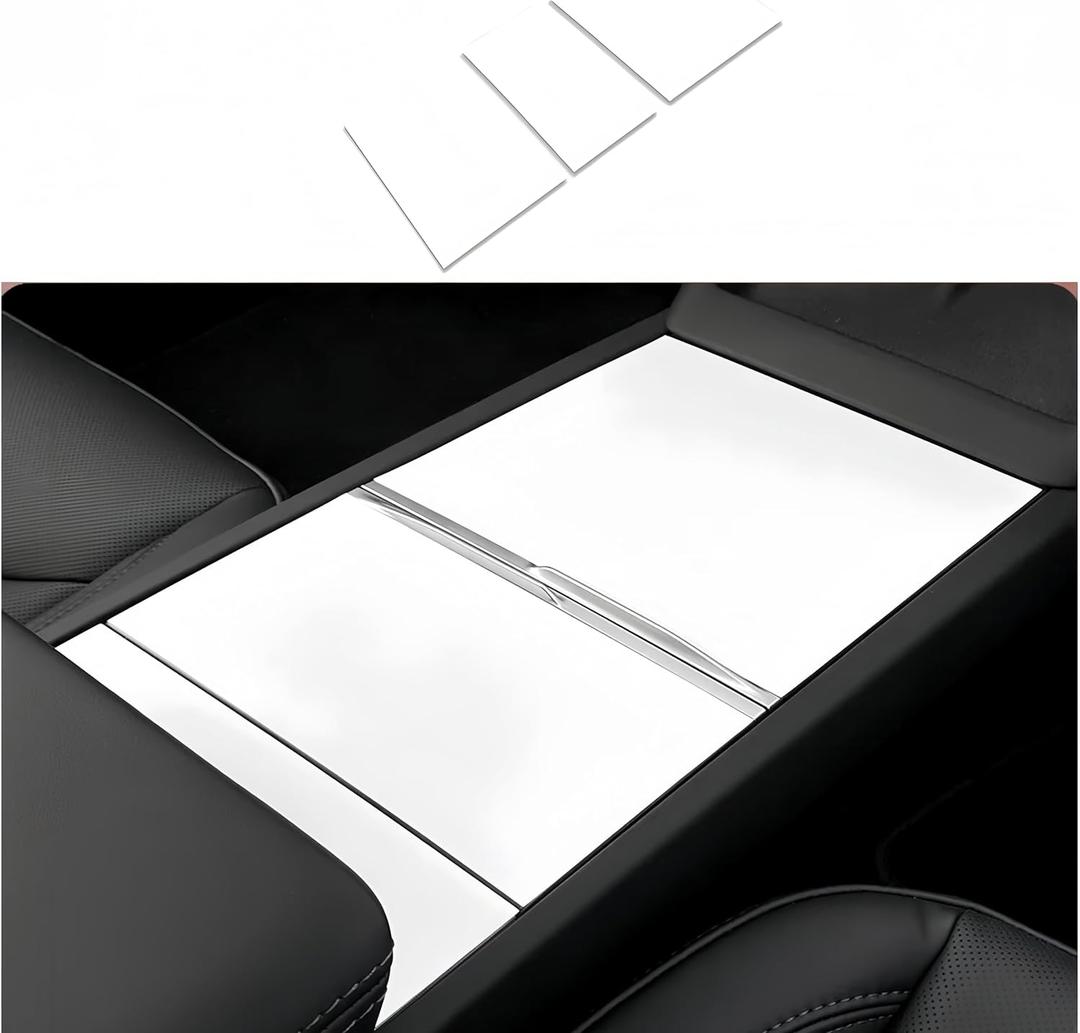 frani Center Console Wrap (White Edition) Designed for Tesla Model 3 Highland 2024-2026/Model Y Juniper 2025-2026,Tesla Center Console Cover for Model 3/Y Refresh