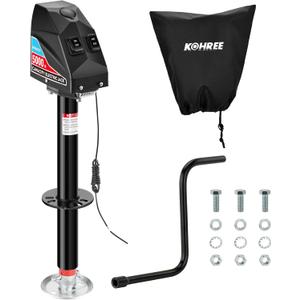 Kohree Electric Trailer Jack 5000lbs, Heavy Duty A-Frame Electric Power Tongue Jack with Waterproof Cover & LED Light for Travel Trailers, Camper, RV, 12V DC, 9.8"-31.7" Lift