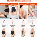 Portable Massage Stone Warmer, 18pcs Basalt Hot Stone Massage Set, Electric Rock Heater Kit, Dry Heating Box for SPA Center, Beauty Salon, Travel & Home Use, Healing, Relaxing & Pain Relief