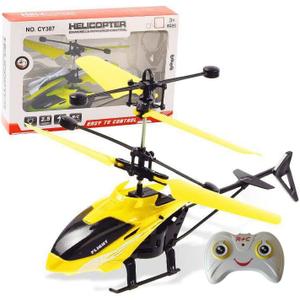 Gesture Sensing Indoor Flying Helicopter Toys, Remote-Controlled Helicopter Children's Toys with LED Lights, Birthday Gifts for Boys and Girls (Yellow)