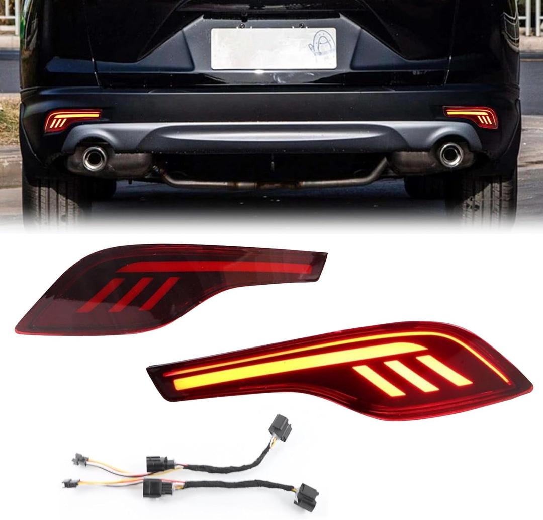 LED Rear Bumper Reflector Fog Lights Turn Signal Lights Brake Lights Tail Lights Compatible with Honda CR-V CRV 2017 2018 2019 - Plug and Play