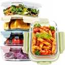 5 Pack 25oz Glass Meal Prep Containers with Air Vent Lids, Borosilicate Glass Food Storage Container with Snap Airtight Lids for Lunch, Food Prep, Microwave, Oven, Freezer & Dishwasher Safe, BPA-Free