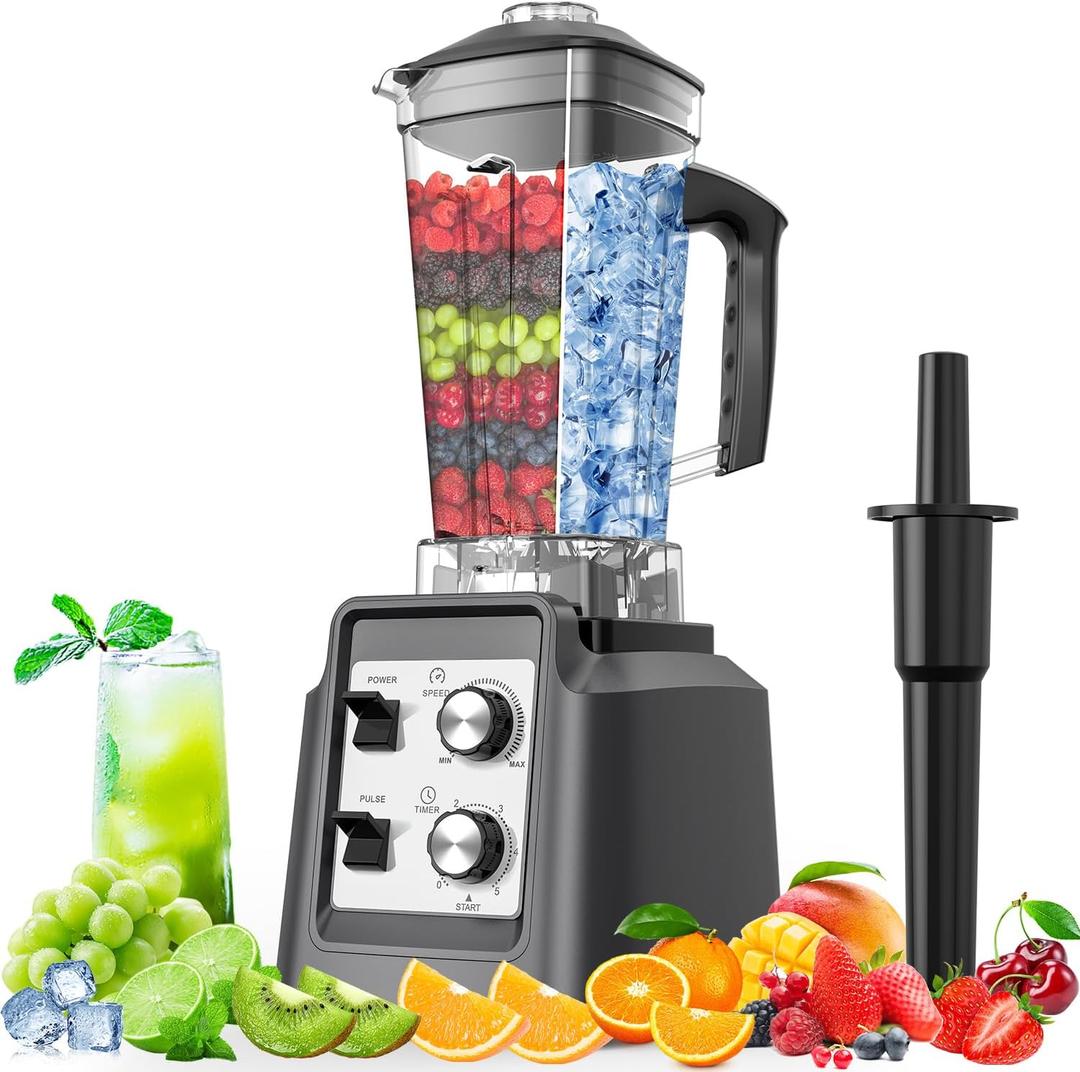 Blenders for Kitchen, Smoothie Blender, Professional Countertop Blender for Smoothies, 1800 Peak Watts, 68 Oz Large Capacity, for Ice Crush, Frozen Drinks, Silver