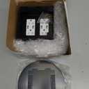 Recessed Floor Outlet 4. 72" x 4. 72" x 3. 94" 2-Gang with 4. 8a USB Chargers 20 Amp Floor Receptacles Round Hidden Outlet Kit Electrical Waterproof Box, Etl Listed(1 Pcs,Black)