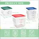 Lallisa 6 Pcs Food Storage Containers with Lids, Clear Square Food Containers with Handles Polycarbonate Restaurant Container Commercial Cereal Storage Set for Kitchen, 2, 4 and 6 Qt(Blue, Red, Green)