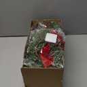 Sggvecsy 6 Pcs Christmas Mini Cabinet Wreaths Norfolk Pine Wreath with Ribbon Bows Red Berry Artificial Small Kitchen Wreath for Window Front Door Farmhouse Wall Pillars Xmas Decorations