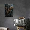 Templar Wall Decor Knight Wall Art Medieval Crusaders Pictures Canvas Prints Artwork for Men Boy Living Room Bedroom Office Game Room Home Decorations Warrior Paintings Framed (28"L x 44"W)