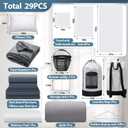 29 Pcs College Dorm Twin XL Bedding Bundle Comforter College Essentials for Guys Dorm Bedding Bathroom and Storage Supplies for School Essentials(Grey)