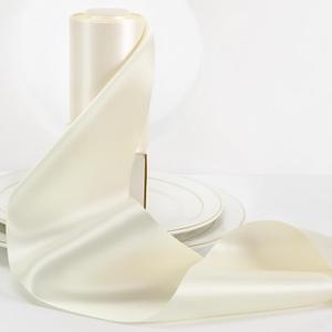 HUIHUANG 4 inch Wide Satin Ribbon Ivory Solid Color Double-Faced Satin Ribbon Thick Ribbons for Wedding Chair Sash Wedding Decor Large Bows Making Flower Bouquet Sewing Crafts -10 Yards/Roll