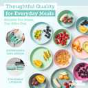 Grow Forward Bamboo Kids Plates and Bowls Sets - 8-Piece Dishwasher Safe Non Toxic Plates for Kids - Reusable Eco Friendly BPA Free Dishes Dinnerware Sets for Children - Rainforest