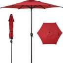 Abba Patio 7.5FT Lyon Outdoor Patio Umbrella Cover Replacement, 6 Sturdy Ribs UV Protection Waterproof for Garden Deck Backyard Pool,Only Umbrella Replacement Canopy, Red