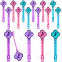 RoundFunny 24 Pcs Music Mini Bubble Wands Party Supplies Favors Decorations Kawaii Bubbles Sticks Wands for Fan Meeting Anime Theme Birthday Party Goodie Gift Bag Outdoor Activity