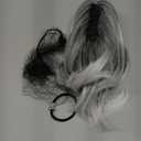 Ponytail Extension - 10" Short Claw Clip in Ponytail Hair Extensions Messy Bun Hair Piece Natural Soft Synthetic Straight Pony Tail Hairpieces for Women - Dark Grey with Light Gray End