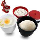 QHMENG Silicone Liners for KitchenAid 5 Qt Tilt-Head Stand Mixer(Only), Odourless, Thicker, Cold/Heat-Resistant & Non-Stick, Easy Clean, Fits 5 Quart Mixing Bowl, Set of 3 with Lids (Red+White+Black)