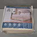 MIYE Pleated Waffle Weave Bed Skirt, Tailored Dust Ruffle 14 Inch Drop Easy Fit, Machine Washable,No Split Corners (Light Beige, Twin - 14" Drop)