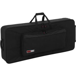 Gator Cases Lightweight Keyboard Case with Pull Handle and Wheels, Fits Standard 61 Note Keyboards and Electric Pianos (GK-61)
