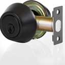 Double keyed Deadbolt Lock - Keyed on Both Sides, 2-Way Adjustable Cylinder Deadbolt (Privacy/Passage), Satin Stainless Steel(Black, Double Side)