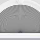 Myshade Arch Window Shades Half Circle Blackout Cellular Shades Cordless No Drill Blinds for Windows Half Moon Honeycomb Fabric No Tools Room Darkening Shades Easy Install (2 Pack Grey 24" X 48")